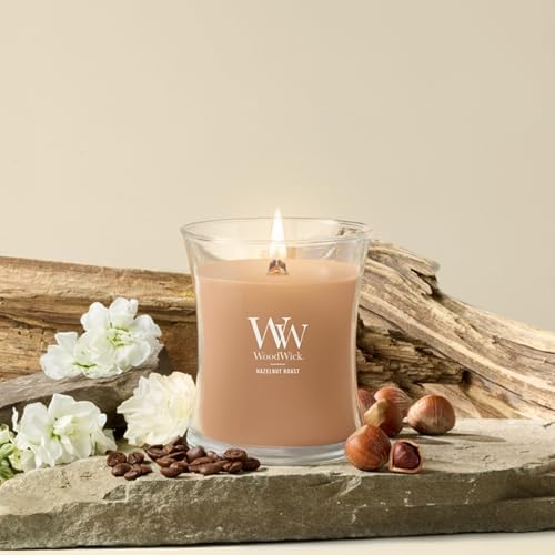 WoodWick Hazelnut Roast Scented Candle, Crackling Wick, 9.7oz