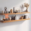 Homeforia 48 Inch Floating Shelves, High-End Solid Pine Wood, Set of 2