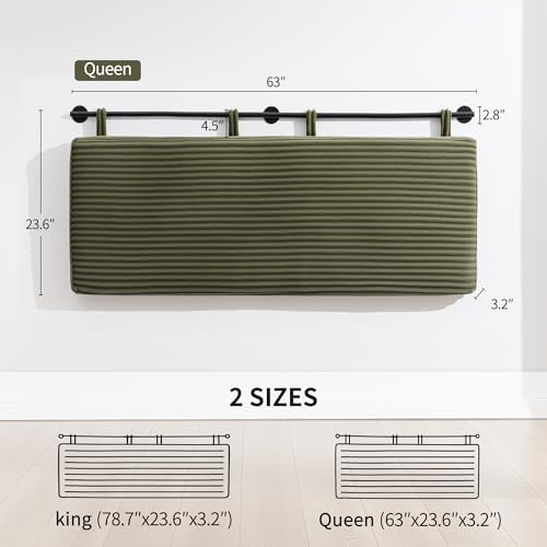 UEV Queen Headboard Only, Wall Mounted Hanging Upholstered Bed Head Board