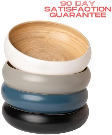 Fruit Bowl for Kitchen Counter – Handmade Spun Bamboo, Large 11.75" Fruit Basket, Eco-Friendly Decorative Serving Bowl for Home Decor, Produce Storage & Centerpiece (Blue)