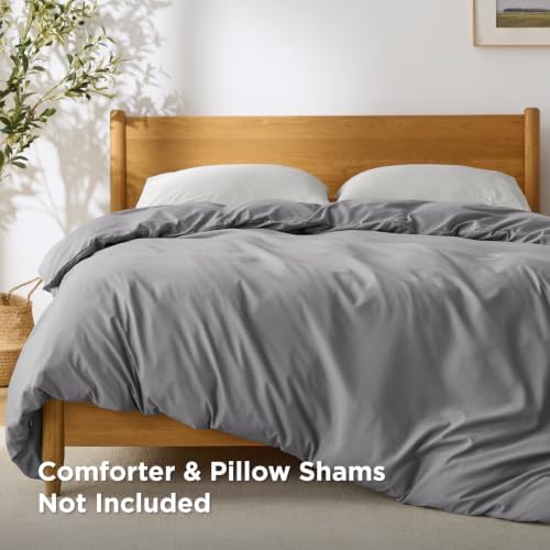 Bedsure Duvet Cover Queen Size, 1Pc Soft Double Brushed Bedding, Grey