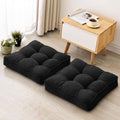 MIDDLE ONE Floor Pillow Set of 2, Memory Foam Cushion 22x22 – Square, Black