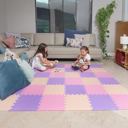 MioTetto Baby Play Mat, Soft Foam Floor Tiles for Kids. Adjustable Interlocking Foam Tiles, Fits with 74x74 Playpen Baby mat for Crawling & Development, Safe & Non-Toxic Playmat for Babies 6-12 Months