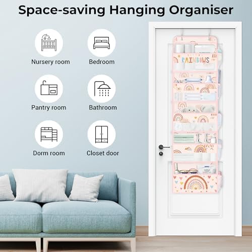 Clastyle Over the Door Organizer Diaper Toy Nursery Hanging Shelf, Boho