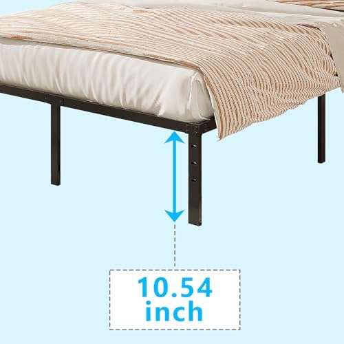 Bonnlo King Size Bed Frame 12 Inch Platform Bed Metal Mattress Foundation,Heavy Duty Steel Slat Support,No Box Spring Needed,Black