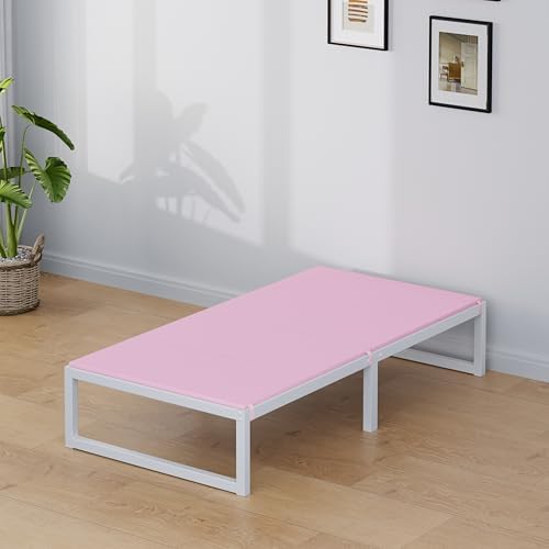 Lutown-Teen Bunkie Board Twin High-Density Polymer Bed Support, Pink