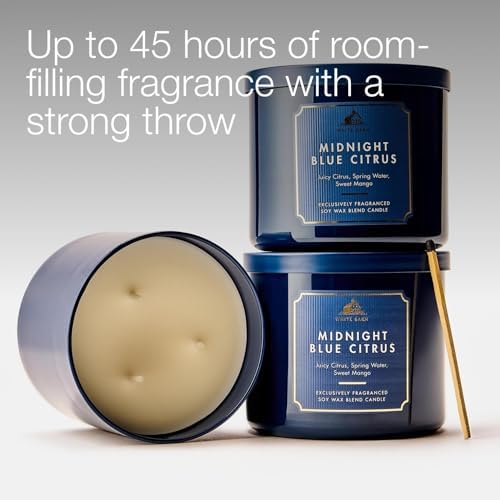 Bath & Body Works 3-Wick Candle, Midnight Blue Citrus, 2 Pack