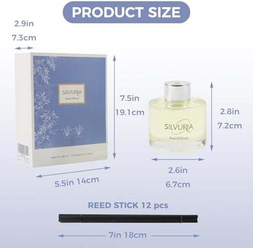 Reed Diffuser Set,Bamboo White Tea Scented Oil Diffuser,100ml x2