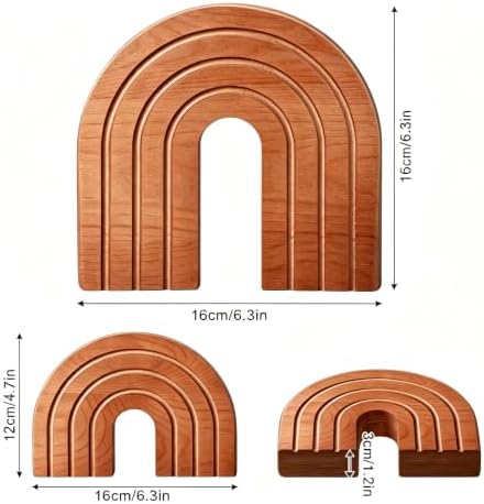 Boho Wooden Rainbow Arch Shelf Decor, Set of 2