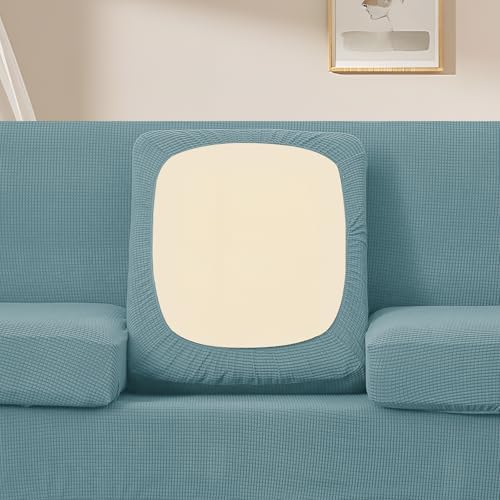 U-NICE HOME 3 Pieces Stretch Loveseat Couch Cover, Light Blue