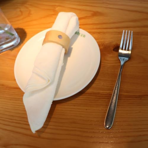 Wooden Napkin Ring with Shell Inlay,Set of 6 for Table Decor