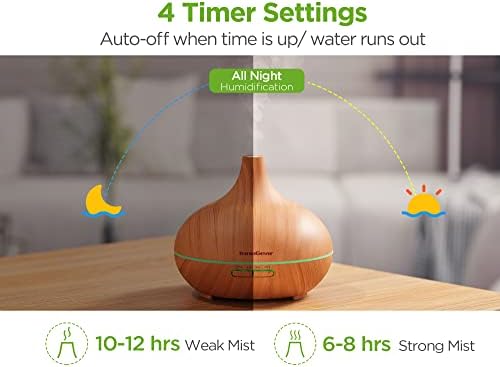InnoGear 400ml Aromatherapy Essential Oil Diffuser 10 Oils Gift Set, Yellow