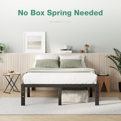 Novilla Bed Frame King Size, 12 Inch Simplicity Metal Platform King Size Bed Frame with Underbed Storage, No Box Spring Needed, Heavy Duty Steel Slat Support, for Bedroom, Guest Room, Noiseless