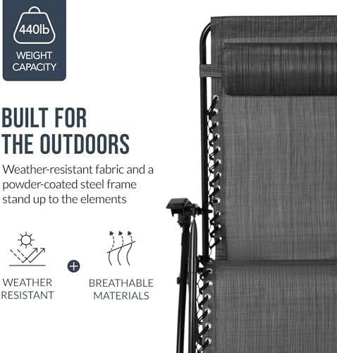 Best Choice Products Set of 2 Extra Wide Zero Gravity Chair Recliner