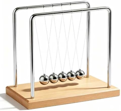 Newton's Cradle Balance Balls Fascinating Physics Gadget for Home and Office 5 Beads (5 Beads)
