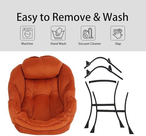LITA Lazy Chair with Ottoman, Comfy Accent Reading Chair