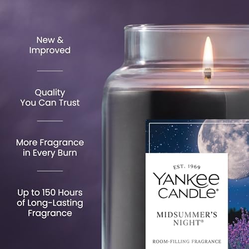 Yankee Candle Mid Summer's Night, Scented Candle, 22oz Large Jar with up to 150 Hour Burn, Giftable (Pack of 4)