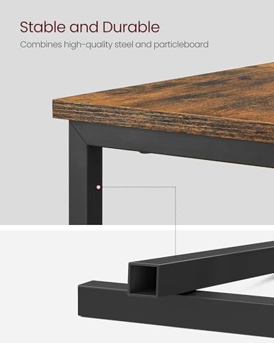 VASAGLE Side End Table with Charging Station, Slim Nightstand with Storage
