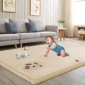 Baby Play Mat for Floor Nursery Rug Muscle Mat Area Rug Playroom Rug 39"x59" Playpen Mat Elastic Foam 1.3" Thick Crawling Mat for Babies,Toddlers, Infants, Kids,A Beige