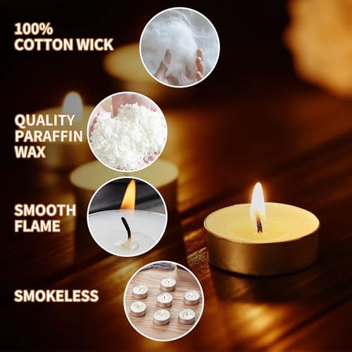 UNBREAKABLE - Tea Light Candles 300 Pack – Unscented Long Lasting 3 Hour Burn – White Smokeless Tealights for Decoration, Holiday, Party, Wedding, Home Use