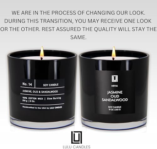 Lulu Candles Jasmine, Oud & Sandalwood Scented Soy Blend Jar Candle, 9 Oz.