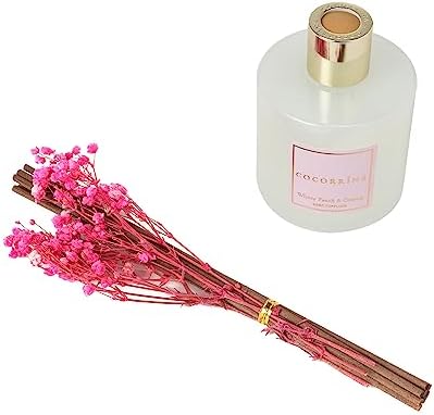 Cocorrína Reed Diffuser Set - White Peach& Oolong Reed Diffuser 2 Packs 6.7oz Scent Fragrance Oil Diffuser for Bedroom Bathroom