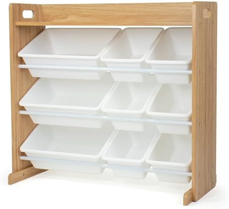 Humble Crew Kids Toy Organizer with Display Shelf, 9 Bins, 3 Tier Storage