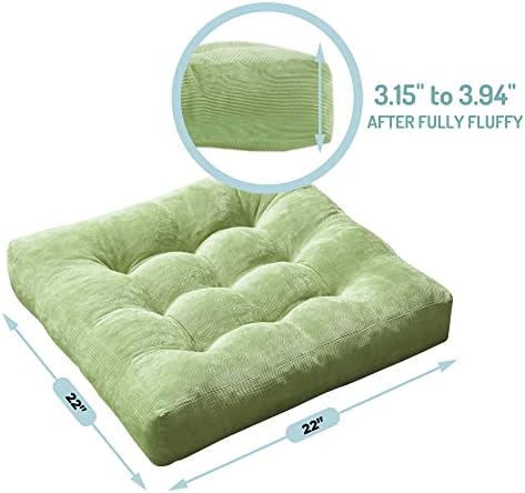 Floor Pillows Set of 6, Large Meditation Cushion for Adults, 22 Inch Square