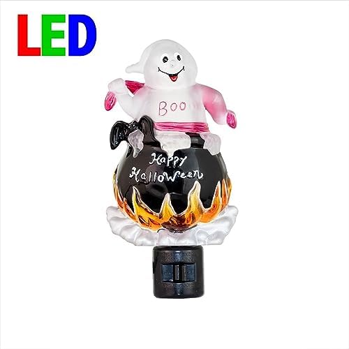 Novelty Lights LED Ghost in Cauldron Halloween Decoration Night Light