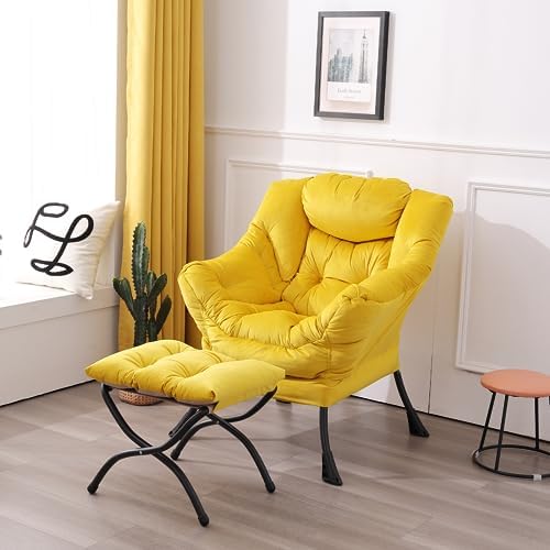 LITA Lazy Chair with Ottoman, Comfy Accent Reading Chair