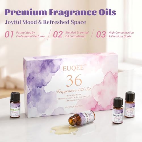 EUQEE Top 36 Scents Fragrance Oil Set for Diffuser for Home