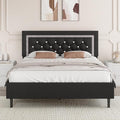 BarnFurin Full Size Bed Frame with Tufted Button Headboard, Black