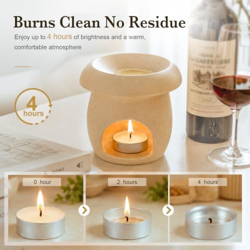 Tea Lights Candles 80 Pack, 4 Hour Palm Wax Tealights Candle Set