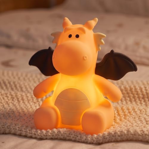 AVEKI Dragon Night Light, Silicone Touch Bedside Lamp (Dragon-Orange)