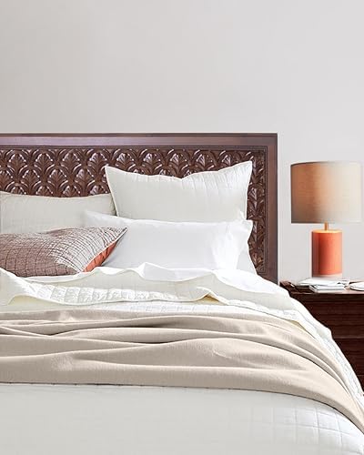 COTTON CRAFT Solid Wood Sturdy Queen Headboard - Antique Brown