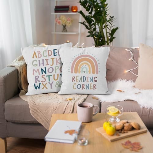 Reading Corner Throw Pillow Covers 18x18 Set of 2