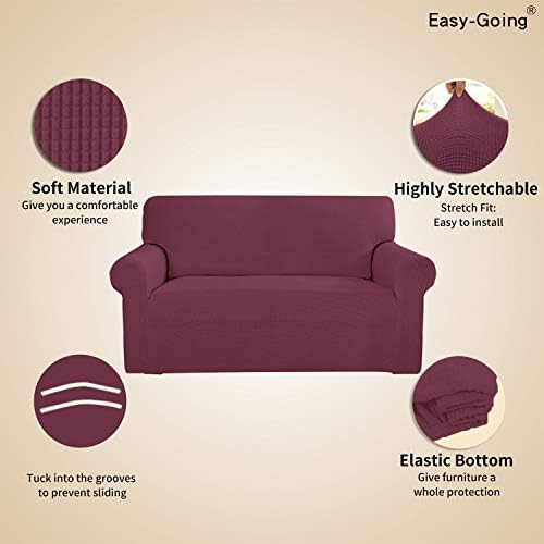 Easy-Going Stretch Loveseat Couch Covers Washable ASH Rose