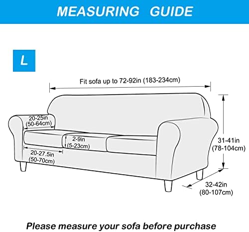 OBCREAT 4 Pieces Sofa Slipcover Stretch Velvet Sofa Covers for 3 Cushion Couch Soft Couch Cover with Elastic Bottom Non Slip Furniture Protector for Pets Kids (Purple, Large)
