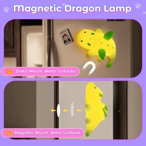 AVEKI Green Dragon Night Light, Cute Baby Lamp Gifts for Kids Boys Girls