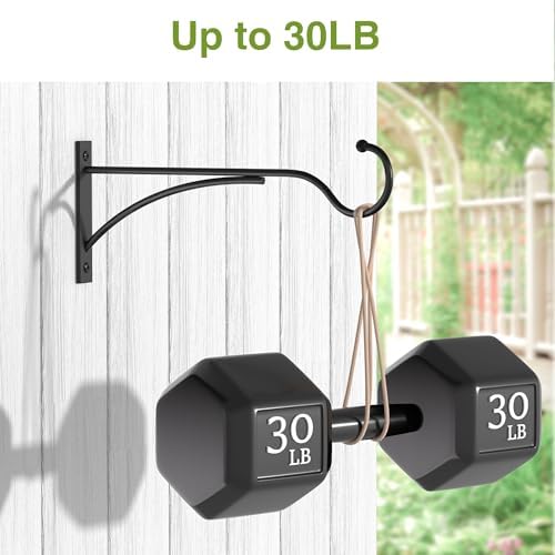 saffruff 11 Inch Heavy-Duty Metal Plant Hanger Hooks, Outdoor, Matte Black