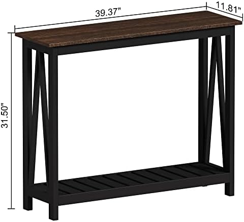 ChooChoo Farmhouse Console Table, Narrow Sofa Table for Entryway, 40 Inch