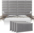 Vänt Wall Mounted Headboard Panels, King/Twin, Velvet Platinum Grey