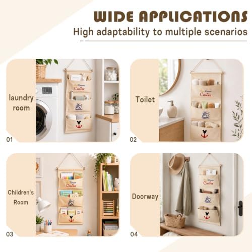 Practical Cruise 3-Pocket Hanging Wall Organizer, Cute Door Pocket Storage