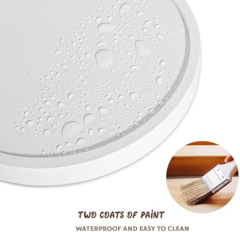 Round Decorative Tray Farmhouse Kitchen Decor Soap Dish, 9" White