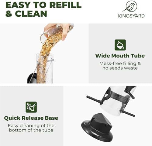 Kingsyard Metal Tube Bird Feeders for Outdoors Hanging