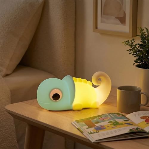 Chameleon Night Light for Kids, Night Light for Boys and Girls, Cute Room Decor Portable Night Lamp, Touch-Controlled Lighting, Silicone