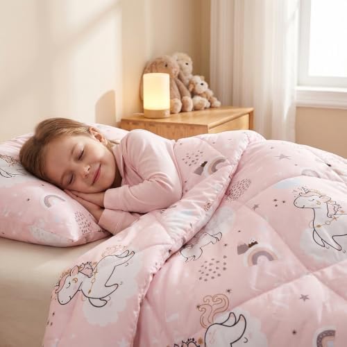 JSD Pink Unicorn Kids Comforter Set Full Size