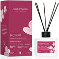 Soul & Scents Reed Diffuser Set – Blossom | 7.43 oz Refillable Scented Oil with 6 Fiber Sticks | Long-Lasting Home Fragrance & Air Freshener for Bedroom, Bathroom, Office | Gift & Décor Piece