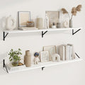 Axeman Deep Floating Shelves, 55'' x 10'' White Wall Shelves Set of 2