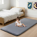 1.3" Thick Baby Bedside Floor Play Mat, 28x72 Runner Rug Dark Grey